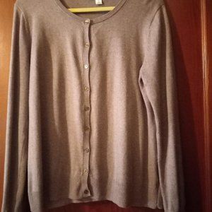 Women's Old Navy Button Front Cardigan. Heather brown. Size L.